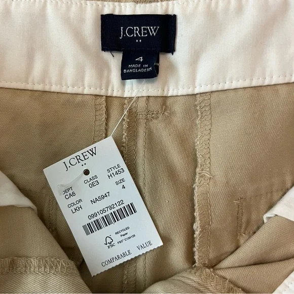 NWT J. Crew Factory Women’s 5” Chino Short Set Of 3 (Pink, Khaki, Grey) Size 4 - Picture 12 of 13